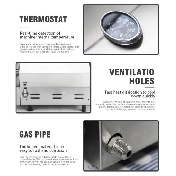 Пекарные машины Газовая пиццерия Грилл Размер 320*320 мм Портативный кемпинговый пиццерийный гриль
