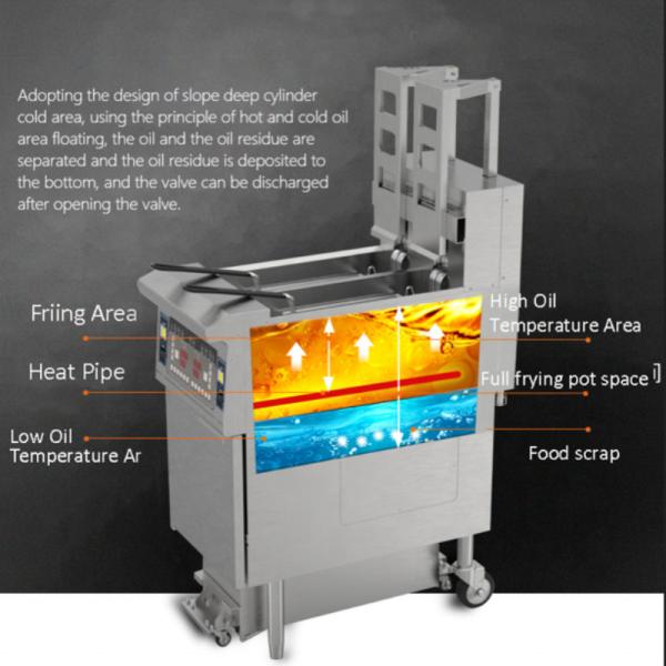 Máquina elétrica de fritar frango comercial Fast Food Pressure Batatas fritas Snacks Double Tank