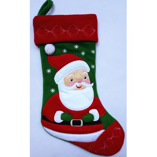 Fashion Red Christmas Stocking , Patchwork Embroidered Christmas Stockings