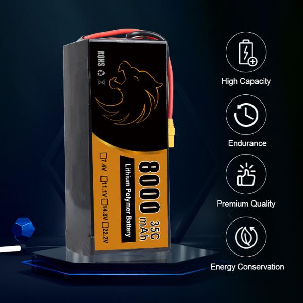 High-Performance XT60 Lipo UAV Battery with 35C Discharge Rate for FPV Drone