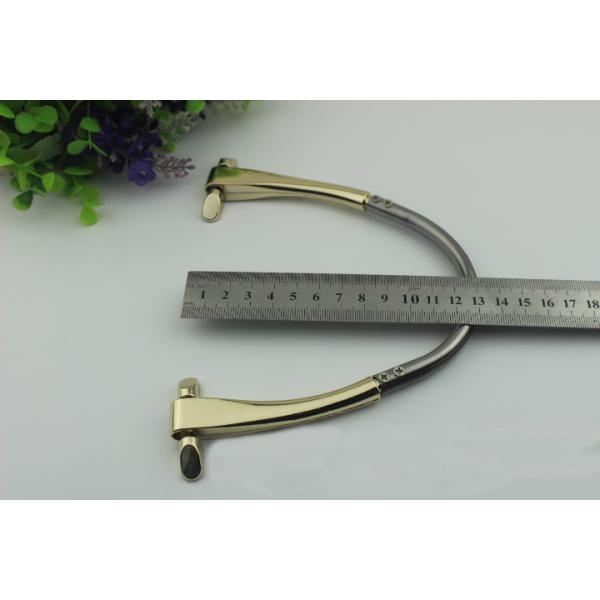 Hot selling metal accessories light gold 190 mm length zinc alloy handbag handle