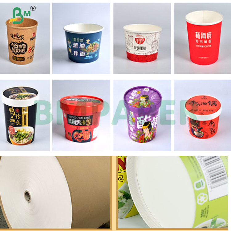 Printable Single Side PE Coated Base Hot Soup Instant Noodle Bowl Paper