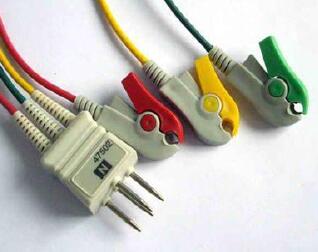 Durable NEC 3 Lead Ecg Cable 16 Pin With Accurate Measurement Insulated Type