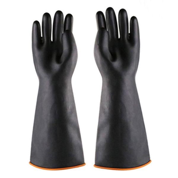 Les gants en caoutchouc résistants de main d'épaississement 45CM se sont assemblés les gants en caoutchouc extra-longs
