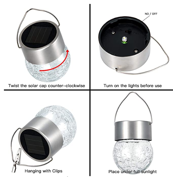 Weatherproof 6.5 Inches IP44 Hanging Solar Ball Lights