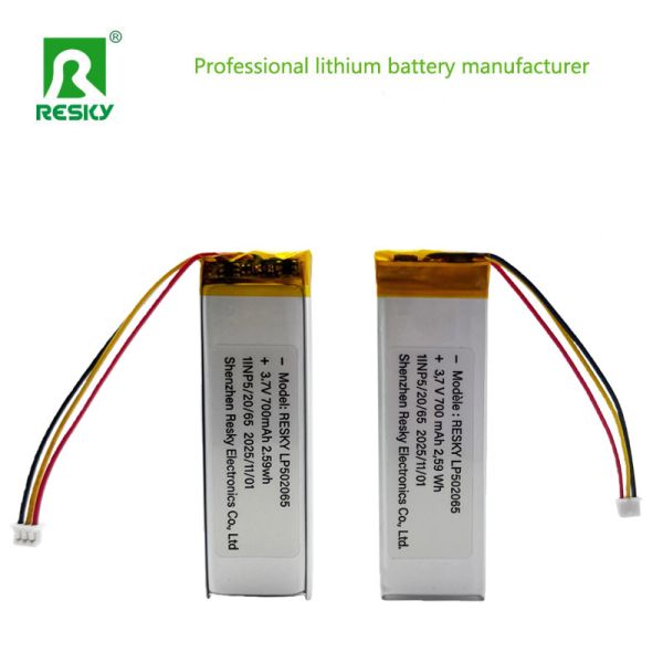 Li-polymer Battery Cell 502065 3.7V 700mAh 2.59wh Rechargeable Lithium Batteries