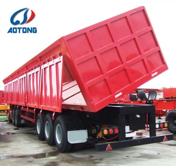 Benefício do Cliente Opcional Tri Axles Heavy Duty Cargo Side Dump Rear Tipping Trailer