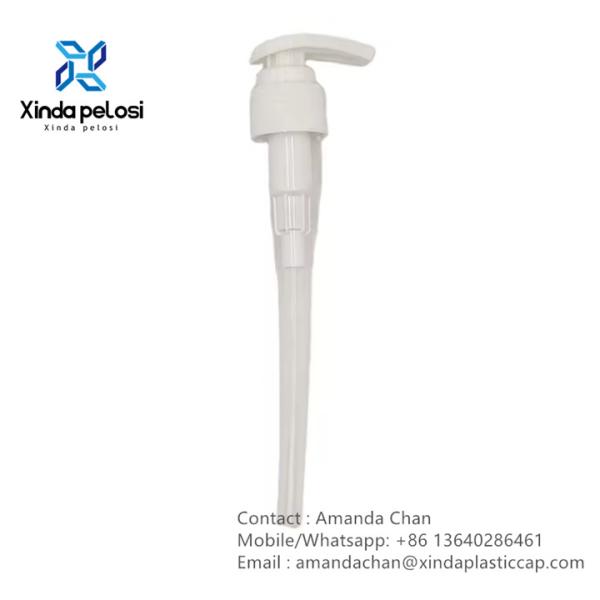 Plastic Lotion Pump White Color Ribbed Cap Dispenser Pump For Lotion Bottle