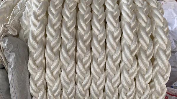 Double Braided White 8 Strands Nylon Nautical Fiber Mooring Rope Multifilament Marine Boat Rope