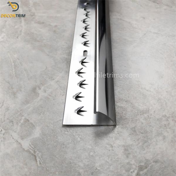 Bright Polish Silver Carpet Edge Trim Long Customized Durable Material
