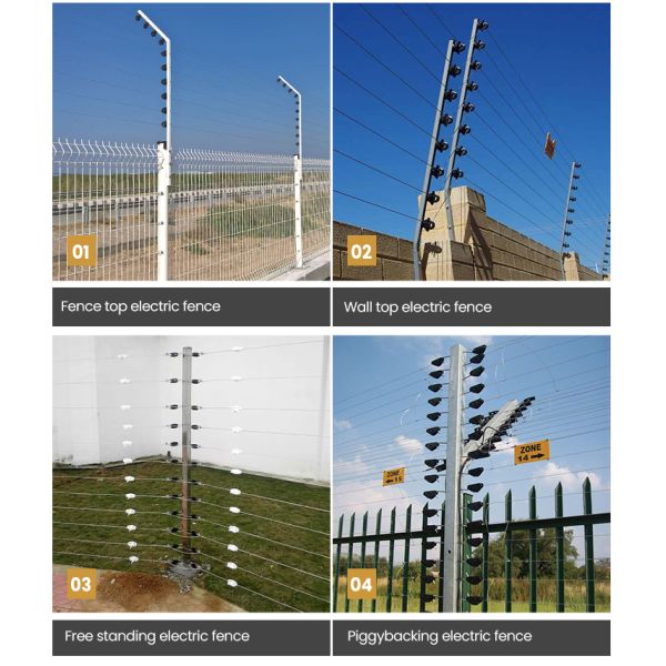Eco Friendly Rectangle Electric Security Fence Residential Corrosion Proof