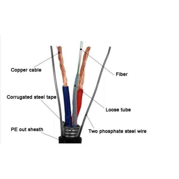 Кабель оптического волокна на открытом воздухе медной светоэлектрической силы YTTX гибридный