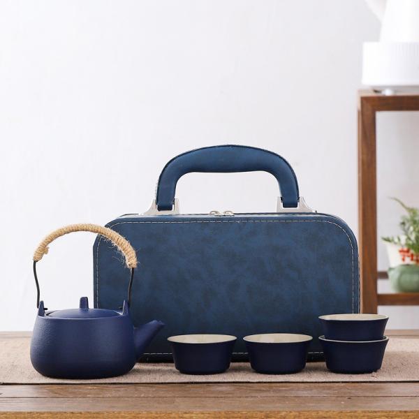 Ceramic Tea Tray and Reusable Teacup Set for Outdoor Adventures Pottery Material