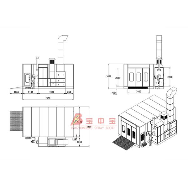 Diesel Heat Spray Room Downdraft Paint Booth Luxury Europ Design Spray Booth