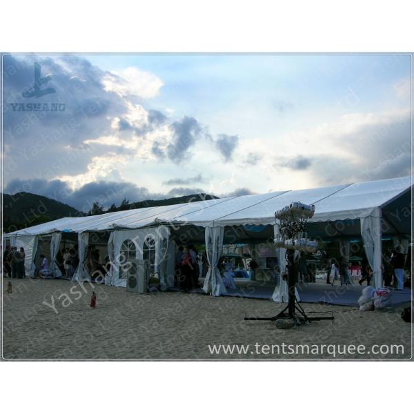 850gsm PVC Fabric Outdoor Event Tent 20M Wide With Red Roof Lining Decoration