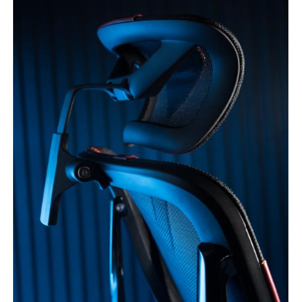 Black Frame Wine Swivel Gaming Chair Modern Mesh Breathable PU Designed