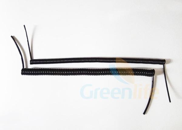1.5M Full Internal Stainless Steel Coiled Lanyard Rope Black String With 10CM Tails