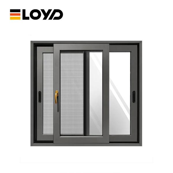 Ventana corrediza de aluminio ventilada con persianas integradas