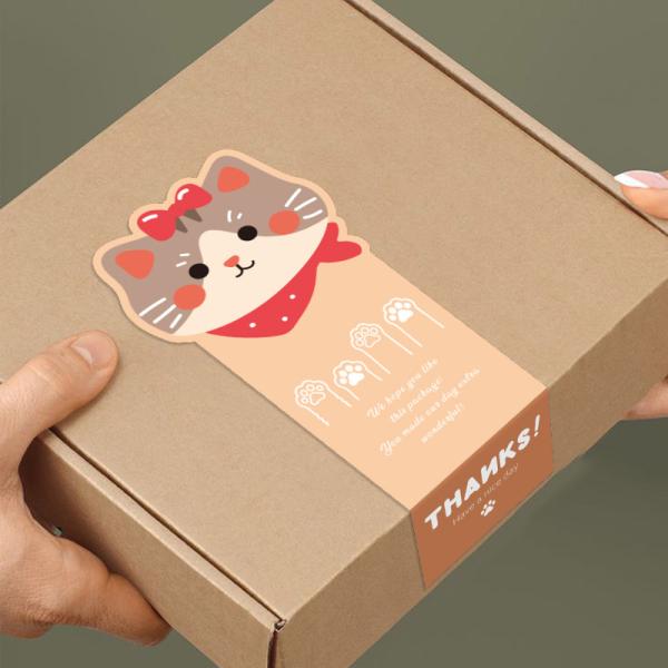 Shipping Box Sealing Stickers Animal Pattern Adhesive Labels For Gift Box Sealing