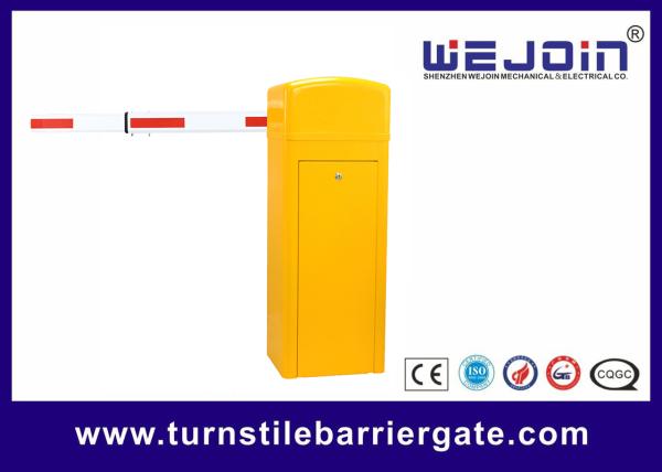 Couleur jaune Porte de barrière à bras droit télescopique de 6 m moteur sans balai DC24V Shenzhen ISO approuvé