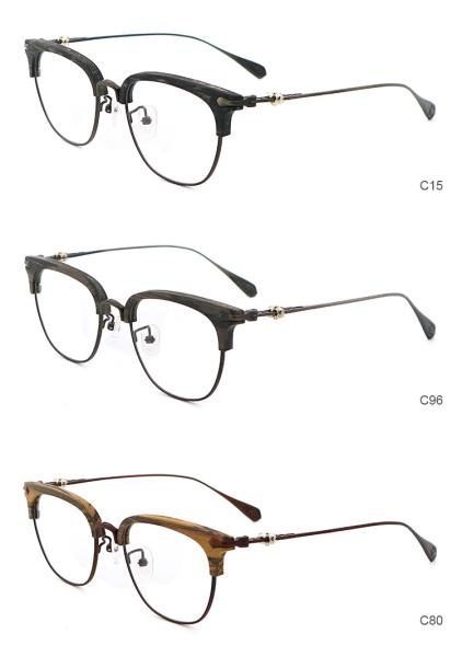 Wood Grain Eyeglass Frames Imitation Wood Acetate Glasses MR 3317