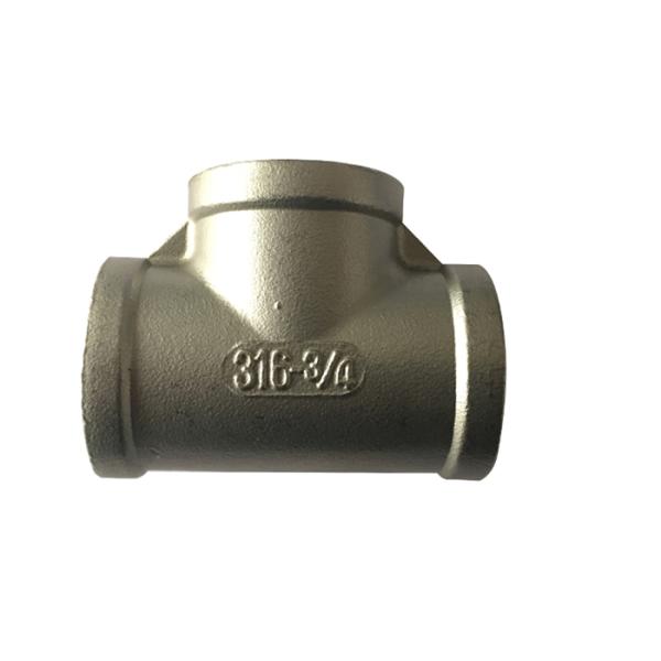 Stainless Steel Pipe Fitting Tee with 1.4408 BSP Threaded from 1/2 Inch to 4 Inch
