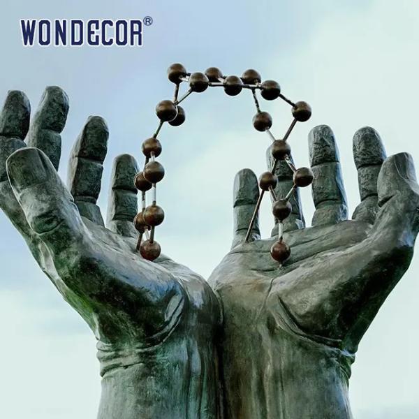 Большая открытая садовая квадратная металлическая декоративная ручная бронзовая скульптура