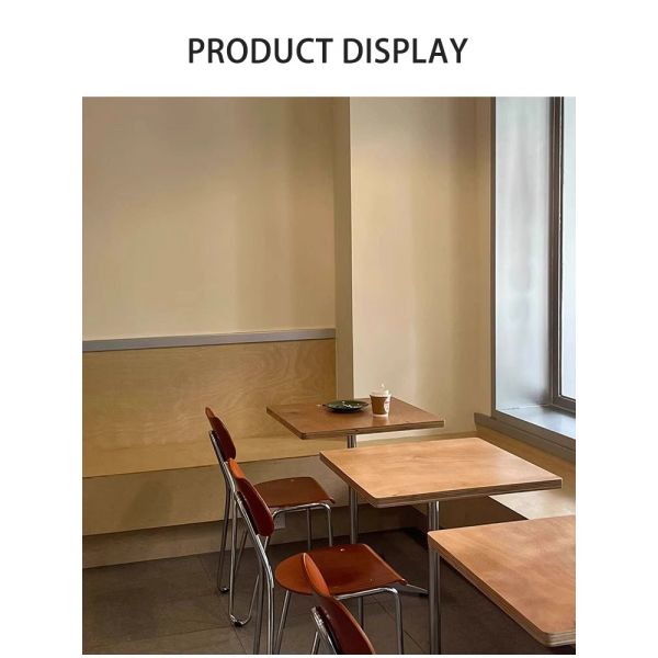 Nordic Style Cafe Tables and Chairs for Milk Tea Shops Internet Celebrity Snack Bars Handcrafted From Iron Art Ocean Board Wood