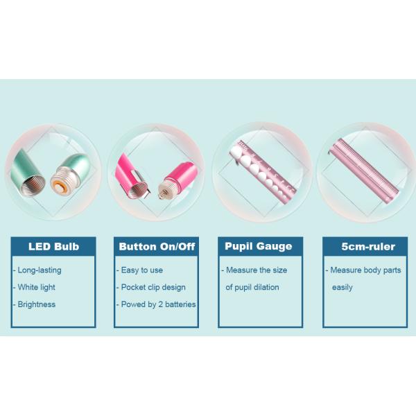 OEM Aluminum Alloy Nursing Pen Light Doctor Torch Customized Led Medical Penlight With Pupil Gauge For Nurse