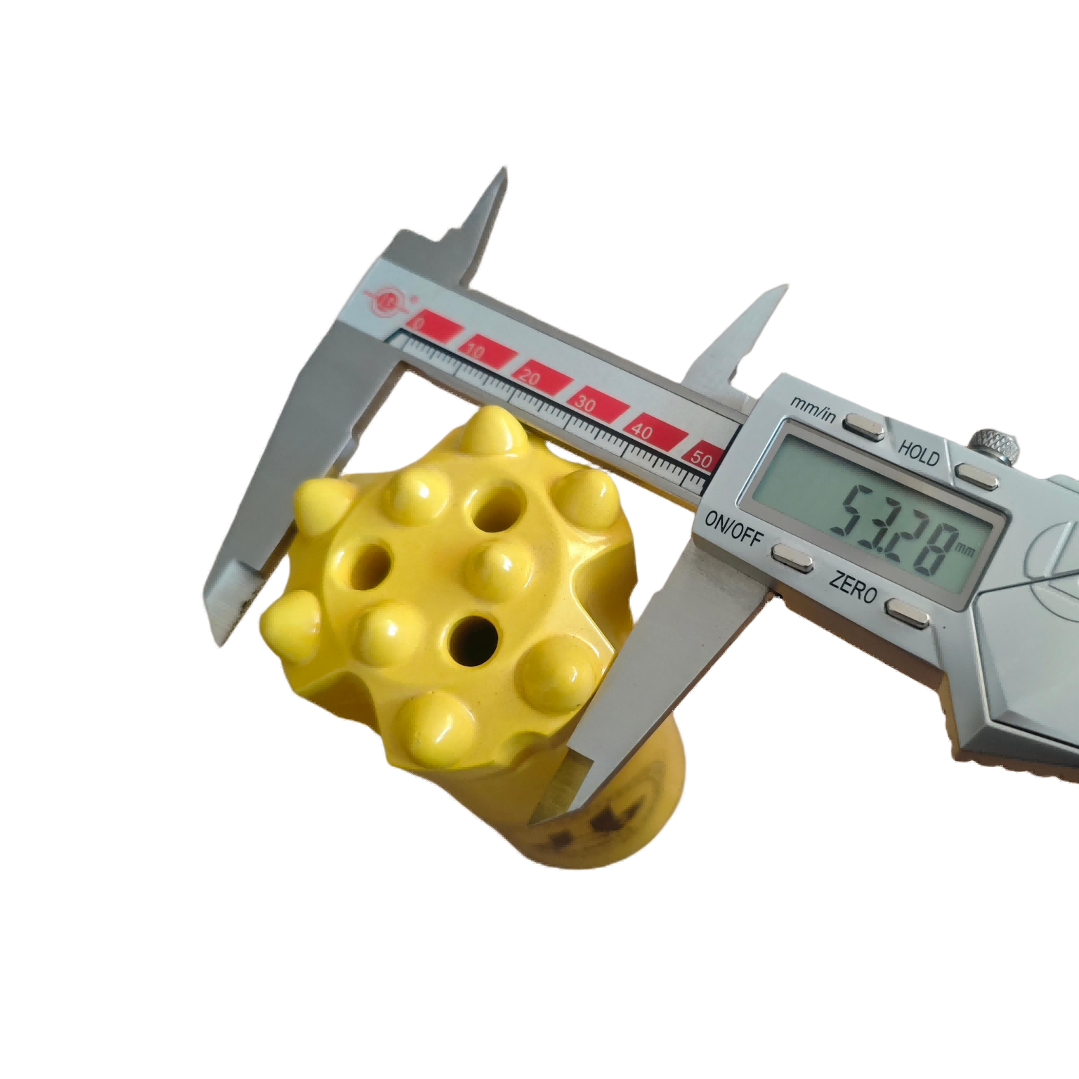 9 Tooth 53mm DTH Threaded T38 Button Bit Rock Drilling Impact Resistant