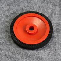 Monforts Stenter piezas de la máquina pequeña rueda del cepillo rojo cuerpo de plástico negro Bristle 22mm Dia interno