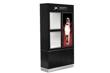 Timber veneered MDF Cabinet with LED Lightings and Lighting Box Display