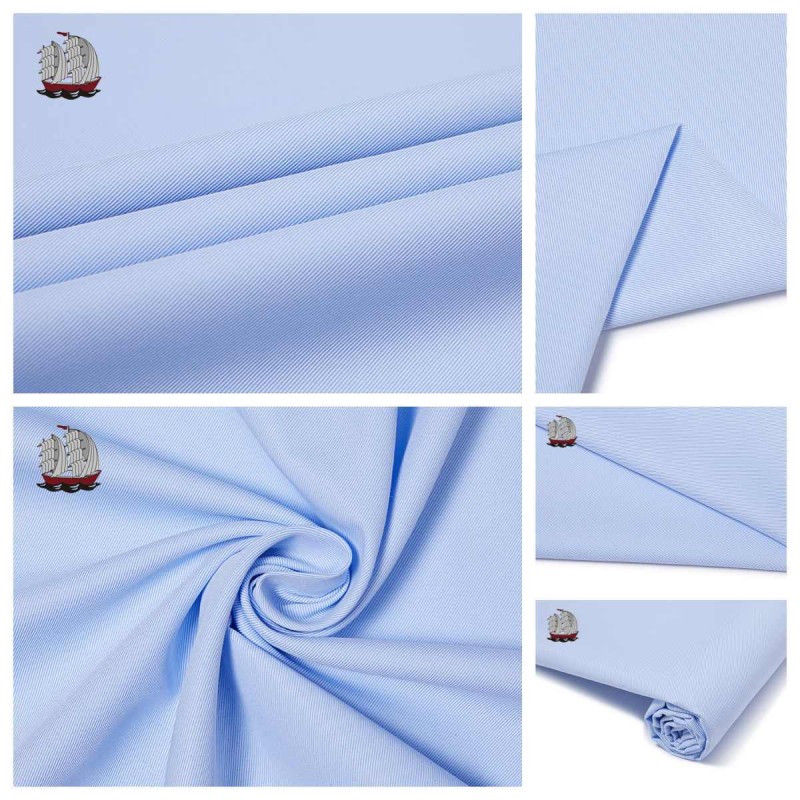 High Density Formal Shirt Fabric Twill Poplin Wrinkle Resistant Washable Suit Fabric
