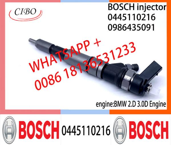 Injetor de combustível comum 0445110216 de BOSCH 0986435091 13537790093 13537793836 13537794334 para BMW 3.0D/2.0D