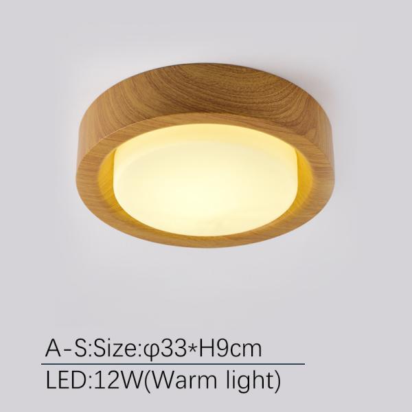 Wooden Round Ceiling Lights For Bedroom Iron Surface Mounted Rooms Lighting（WH-WA-28）