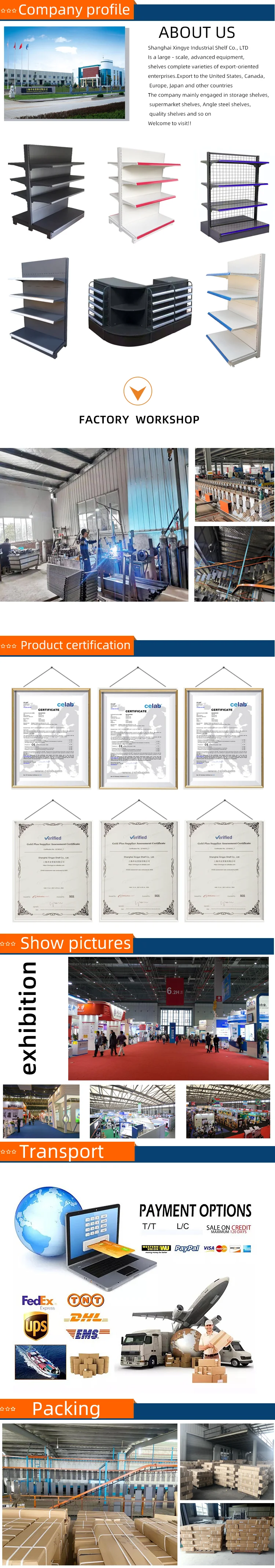 Простые бесплатные полки супермаркетов Витрины шкафы Многоэтажные стальные деревянные полки