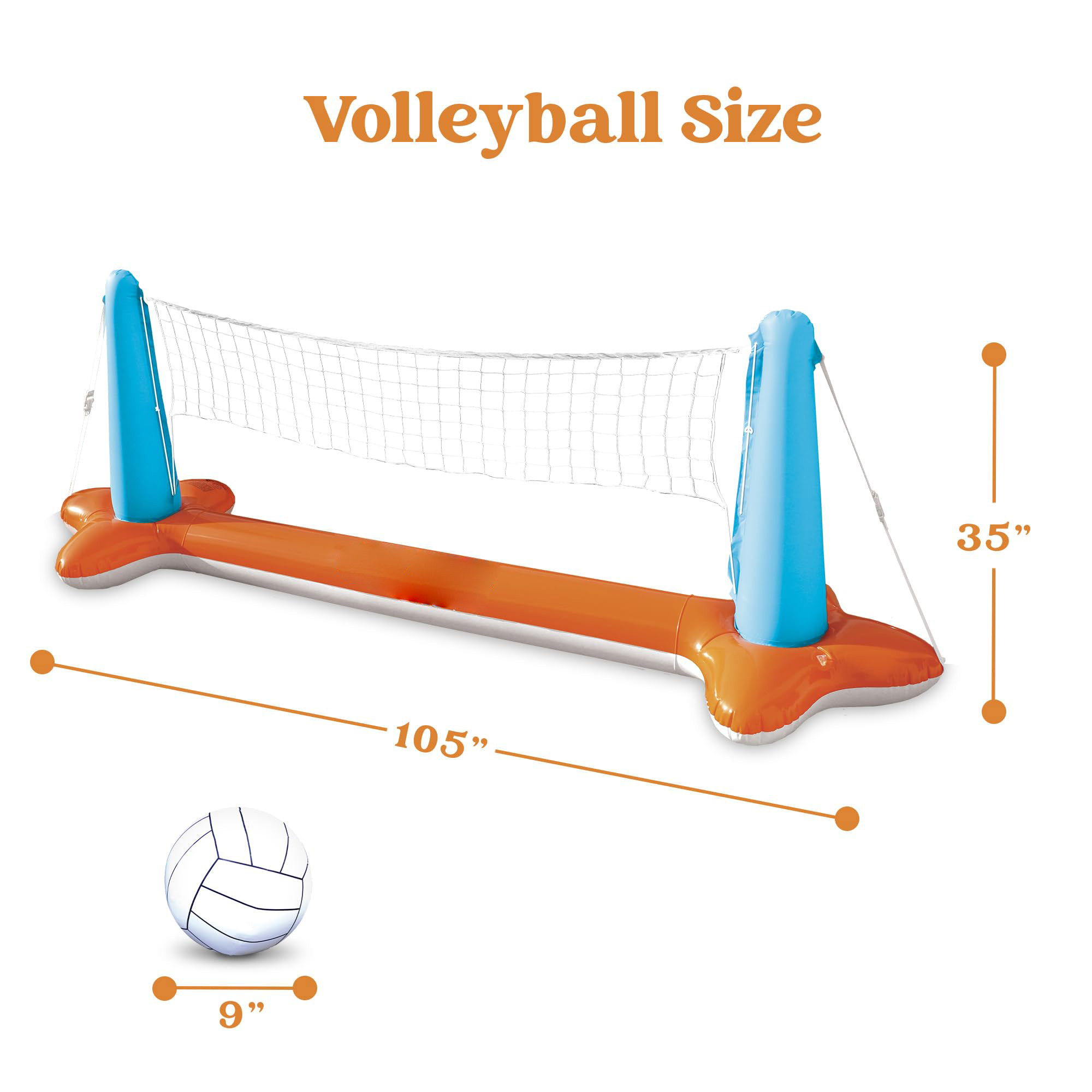 AJUNION PVC Inflatable Volleyball Pool Floating Swimming Float for Max Capacity ＞500kg