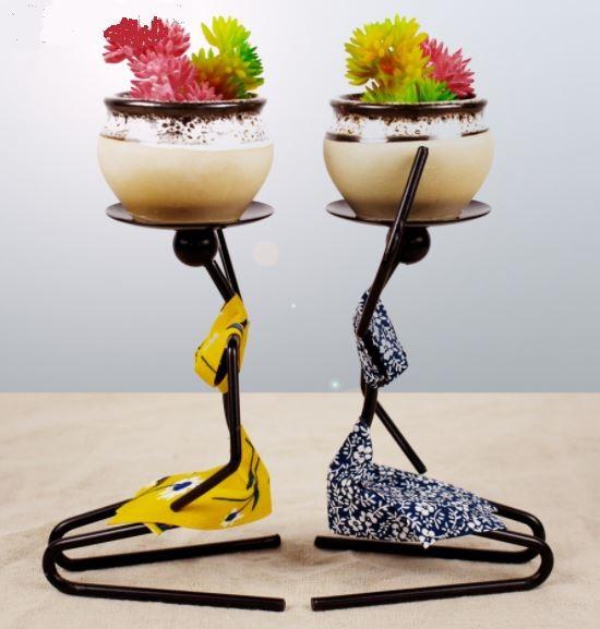 African Woman Succulent Flower Pot for Home Decoration