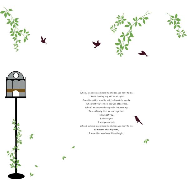 Bird And Tree Removable Wall Stickers Pvc , Diy Your Own Sticker