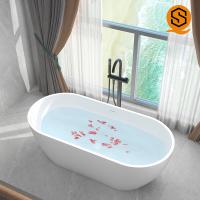 Baignoire en pierre artifcial blanche mate de modèle ovale régulier de baignoire pour l'hôtel, appartement