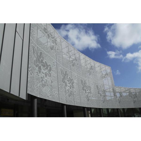 3mm Thickness Aluminum Cladding Panel  Outdoor Pvdf Curved  Silver Color
