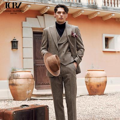 Anti-Wrinkle Brown Wool Business Suit Perfect for Formal and Business Casual Occasions