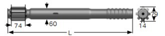 Tamrock HL1000 GT60 Twiz60 670mm Shank Adapters For Tunneling Applications