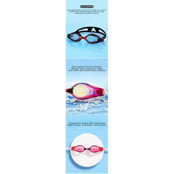 100% Silicone Adult Swimming Goggles With Anti Fog Wide Vision Adjustable For Racing