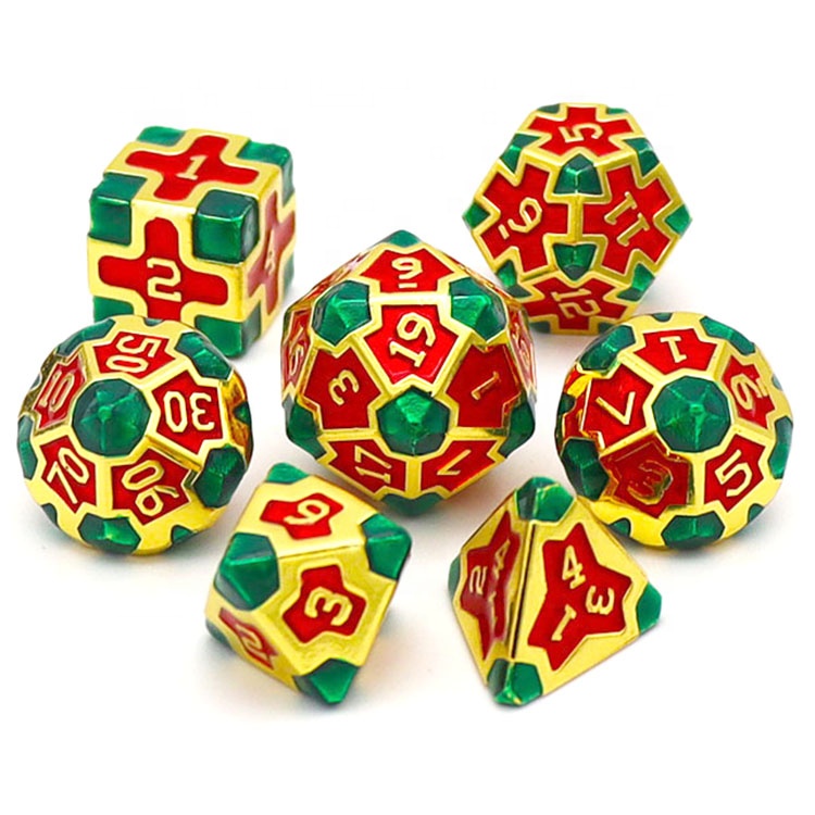 Zinc Alloy Metal Dice with Electroplating Finish and Customized Logo for Role-Playing Games