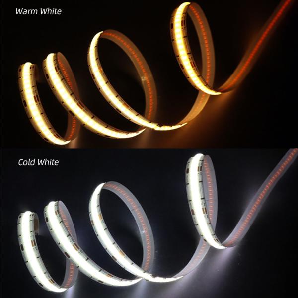 High Powered Dual White COB CCT Strip Light 3000K-6500K Color Temperature uniform lighting UL Listed Tape Light