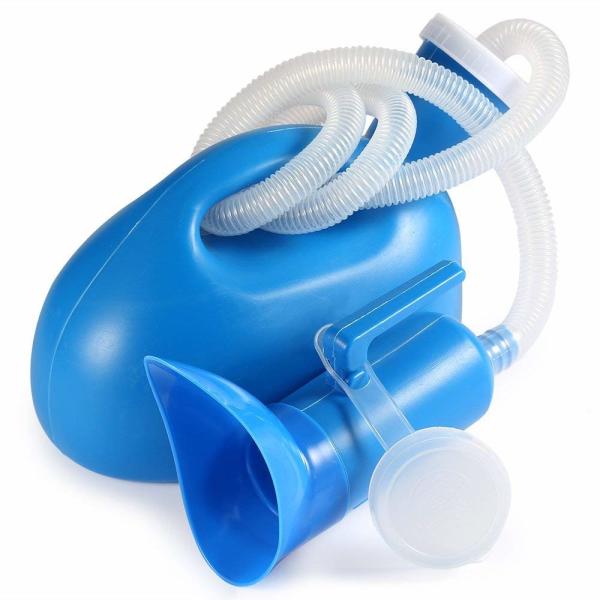 Portable male urinal with lid, Men's urinal,Re-Useable male urine bottle,disposable medical urinal 2000ml,Blue,