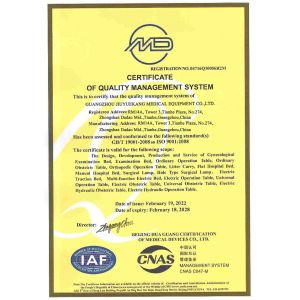 Guangzhou Jiuyuekang Medical Equipment Co., Ltd. Certifications