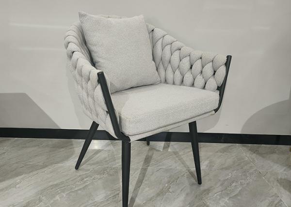 Fabric 72cm Wrought Iron Upholstered Dining Chairs Modern Furniture For Table