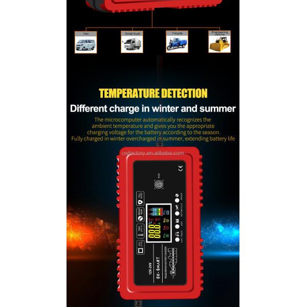 12V 12A/24V 6A Universal Lead Acid Battery Charger for Car AGM Battery Private Mold Automatic Identification Universal